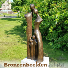 Bronzen tuinbeeld "Gezin 4 personen" BBW2387br