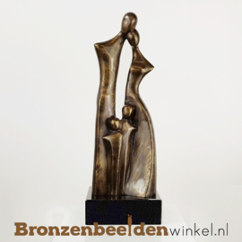 Groot beeld abstract gezin 4 personen op sokkel BBW2388br