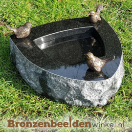 Vogeldrinkschaal Indian Black met 3 vogeltjes BBWR42052