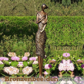 Beeld violiste brons tuinbeeld BBW1719brb