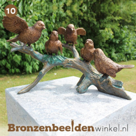 NR 10 | Cadeau vrouw 82 jaar ''Bronzen vogels op tak'' BBW0783br