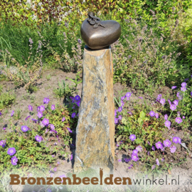 Gedenksteen met urn "Hart met roos" BBW0568br