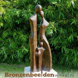 Bronzen tuinbeeld "Gezin 4 personen" BBW2387br