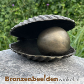 Bronzen asbeeldje schelp met parel BBW0396BR