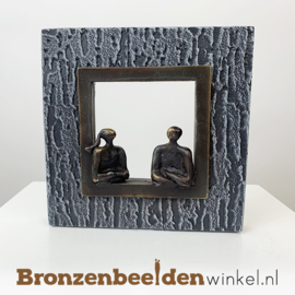 Wanddecoratie brons "Het gesprek" BBW005br26