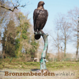 Bronzen adelaar tuinbeeld op tak BBW1520br