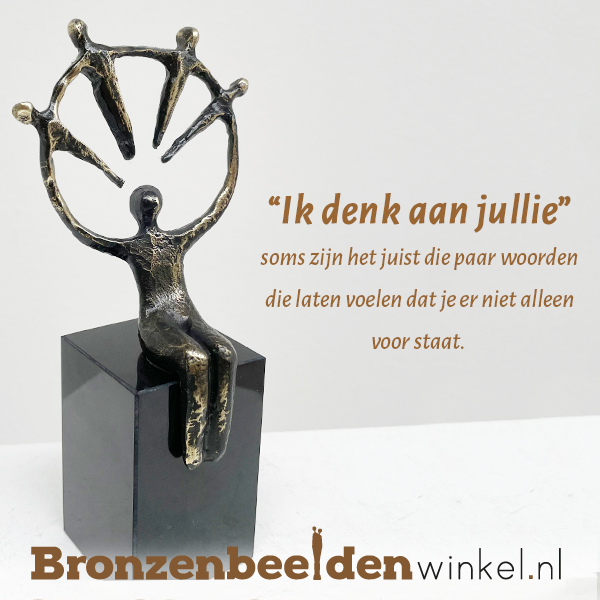 Vriendschapsbeeldje "Ik denk aan jullie" BBW001br50