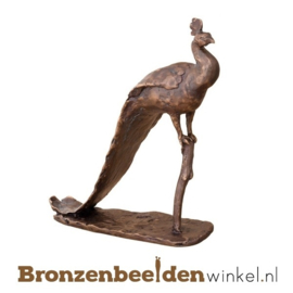 Bronzen pauw beeld BBW87240
