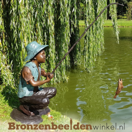 Bronzen vissende jongen BBW50608br