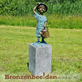 Kinderbeeld "Meisje met Gieter" van brons BBW1538br