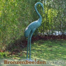 Bronzen beeld kraanvogel als fontein BBW61115-2