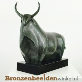 Bronzen stier beeld - groen BBWFHAST1G