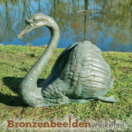 Tuinbeeld zwaan in brons BBWR88284