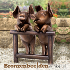 Bronzen biggetjes beeld BBW37225