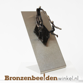 Zakelijk beeld "Teamspirit" Brons met RVS 06br78