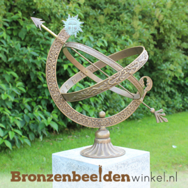 Bronzen zonnewijzer "Zon en maan" BBW0471br