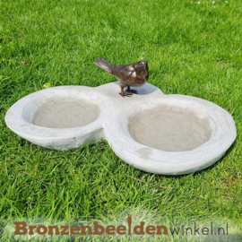 Dubbele waterdrinkbak met vogel BBW1230br