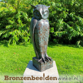 Asbestemming tuin beeld op sokkel "Uil" BBW94ab533br