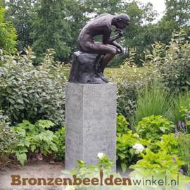 Asbestemming tuin beeld op sokkel "De Denker" BBW55ab878br