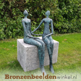 Bronzen "Zittend Paar" tuinbeeld BBW52848br