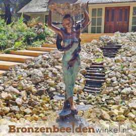 Bronzen fontein "De vrouw met schelp" BBW84059