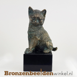 Katten beeld brons op sokkel BBWR89006