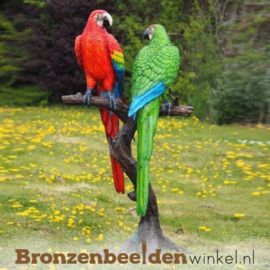 Bronzen papegaaien beeld BBW1147-2