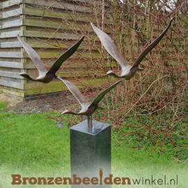 Tuinbeeld vogels op sokkel BBWF3G