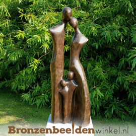 Bronzen tuinbeeld "Gezin 4 personen" BBW2387br