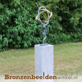 NR  5 | Cadeau man 65 jaar ''Bronzen zonnewijzer / sculptuur'' BBW1165br