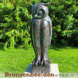 Asbestemming tuin beeld op sokkel "Uil" BBW94ab533br