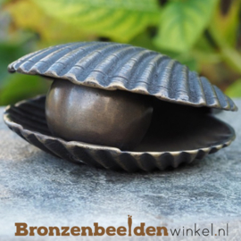 Bronzen asbeeldje schelp met parel BBW0396BR