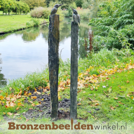 NR 6 | Bronzen vogel beeld ''Ijsvogeltjes op sokkels'' BBW88321-ls