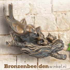 Wanddecoratie vogel met nestje BBW84285