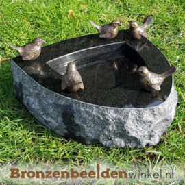 Vogeldrinkschaal Indian Black met 5 vogeltjes BBWR42054
