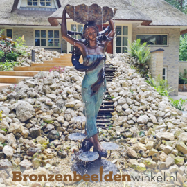 Bronzen fontein "De vrouw met schelp" BBW84059