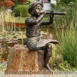 Bronzen tuinbeeld "Jan met fluit" BBWR891244