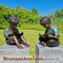 Lezend meisje en jongetje BBW0145br