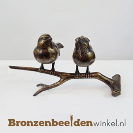UITVERKOOP Twee vogeltjes op tak in brons BBW0502br