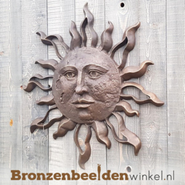 Bronzen zon voor aan de muur BBW0447BR