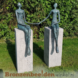 Bronzen "Zittend Paar" tuinbeeld BBW52848br