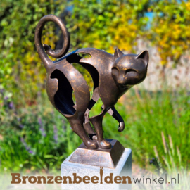 Beeld moderne kat in brons BBW2934br
