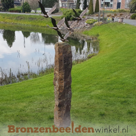 Beeld vlucht ganzen op Basalt sokkel BBWF5G