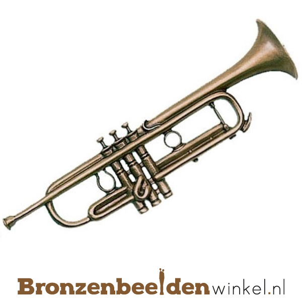 Altijd spoelen Clancy Muziekbeeldje trompet BBWp35080 | Muziekbeeldjes | Bronzen Beelden Winkel