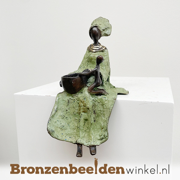 Zittende Afrikaanse Vrouwenbeelden Bronzen Beelden Winkel