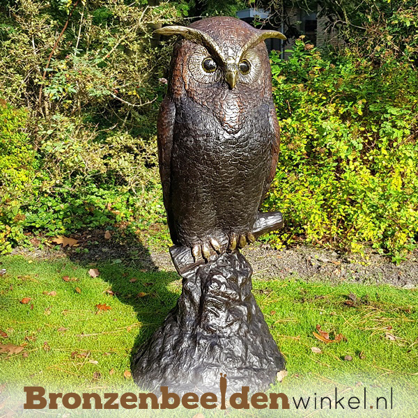 Heel bolvormig corruptie ᐅ • Bronzen uilen beelden | Beeld uil kopen van brons voor de tuin