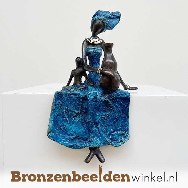 Zittende Afrikaanse Vrouwenbeelden Bronzen Beelden Winkel