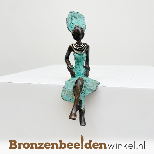 Zittende Afrikaanse Vrouwenbeelden Bronzen Beelden Winkel