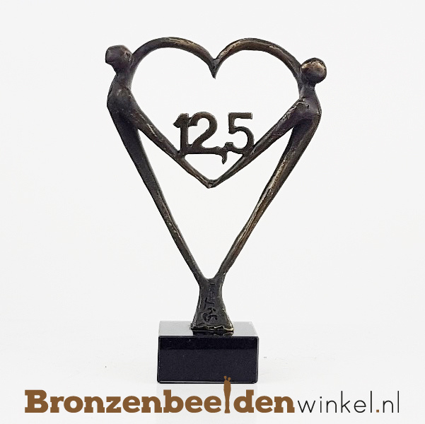 TOP cadeau 12,5 jaar getrouwd "Het Hart" met 12,5 BBW003br67j (Met of zonder tekstplaatje | MAAK UW KEUZE: zonder tekstplaatje levertijd binnen 2 werkdagen,Cadeauverpakking & persoonlijke boodschap | MAAK KEUZE: