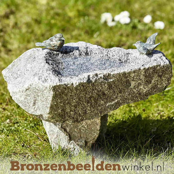 regeren Ritueel bijeenkomst ᐅ Vogeldrinkbak voor buiten in de tuin van graniet met brons